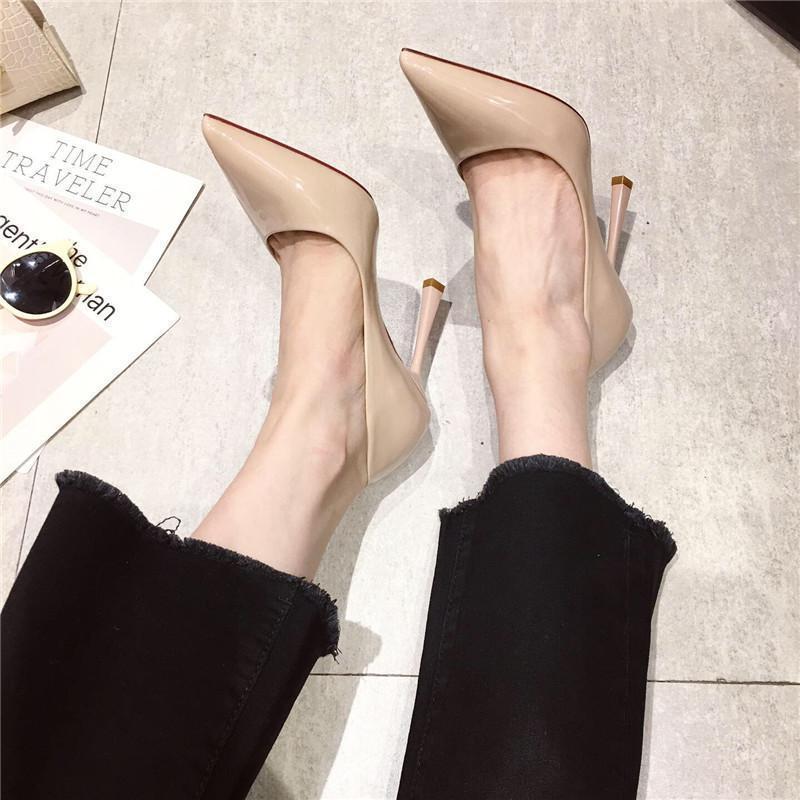 Pointed-Toe Patent Leather Stiletto Heels - Free Shipping