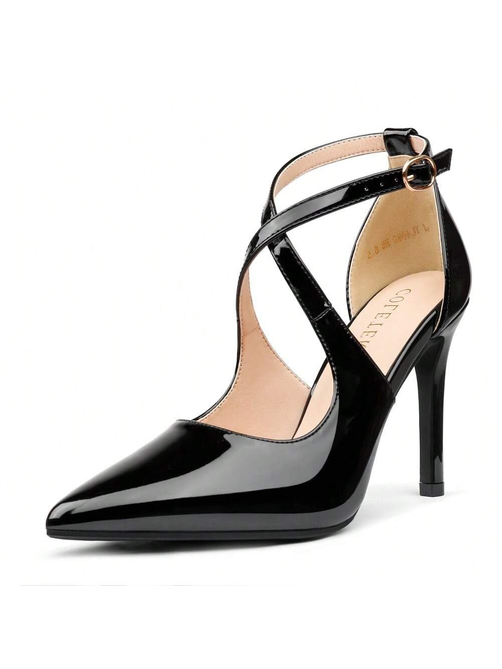 Sophisticated Cross-Strap D'Orsay Pointed Toe Stiletto Heels