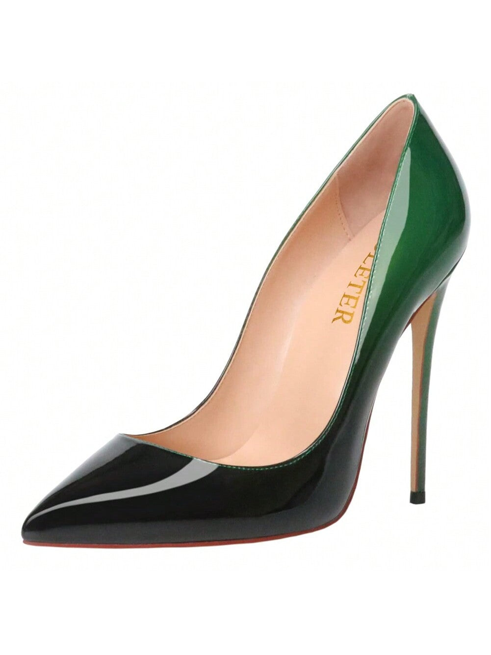 Elegant Two-Tone Patent Pointed Toe Stiletto High Heel Pumps