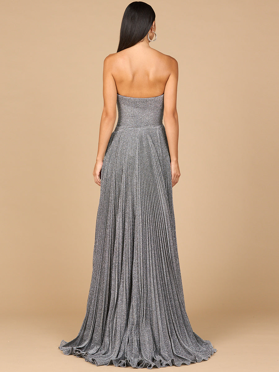 Flowing Pleated Strapless Dress - Free Shipping