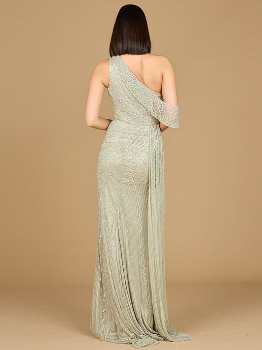 Stunning Beaded Draped One Shoulder Dress Sizes 0-18 - Free Shipping