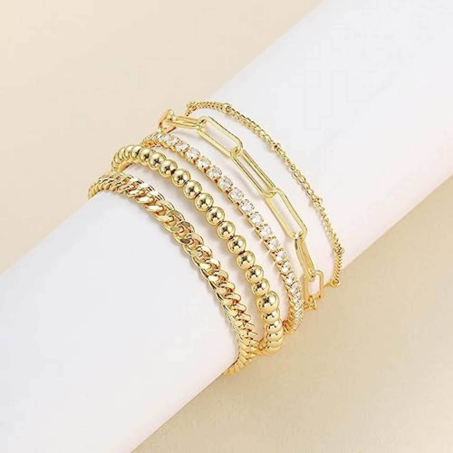 14K Gold Filled Bracelet Sets: Tennis, Cuban LInk,Beaded,Paperclip- Boxed Gifts