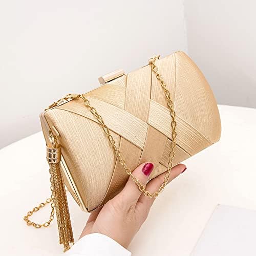 Luxury Silk Clutch with Sophisticated Tassel Charm: Ideal for Prom,Weddings and Galas