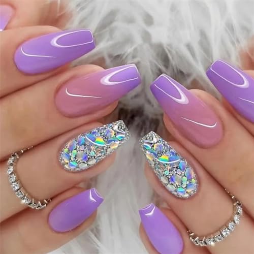 Trendy Press-On Nail Collection – Complete Press-On Gel Nail Kit, Medium Length with Unique Designs- Free Shipping