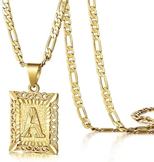 Initial Necklace: 18k GP Personalized Monogram Alphabet Pendant for a Stylish Statement
