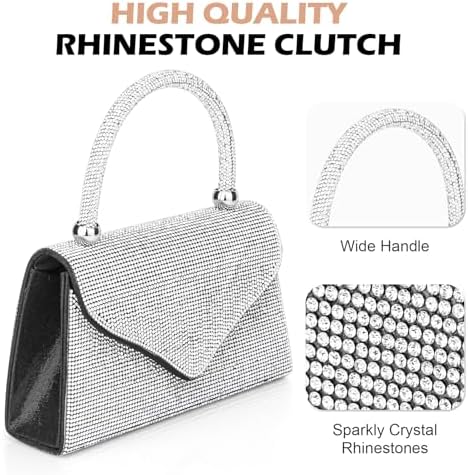 Elegant Rhinestone Embellished Clutch Purse-Glamourous Evening Bag for Parties and Prom