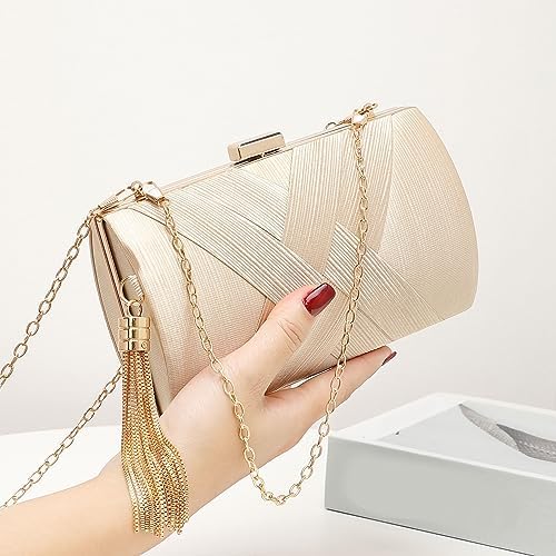 Luxury Silk Clutch with Sophisticated Tassel Charm: Ideal for Prom,Weddings and Galas