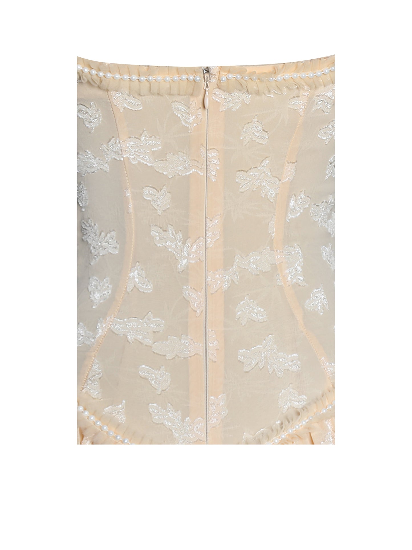 Miss Circle Ulissa Orange Square Neck Jacquard Textured High Slit Maxi Dress - Free Shipping