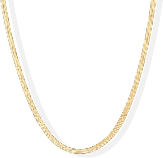 Luxurious Herringbone Chain 14K GP Adjustable Necklace - Free Shipping