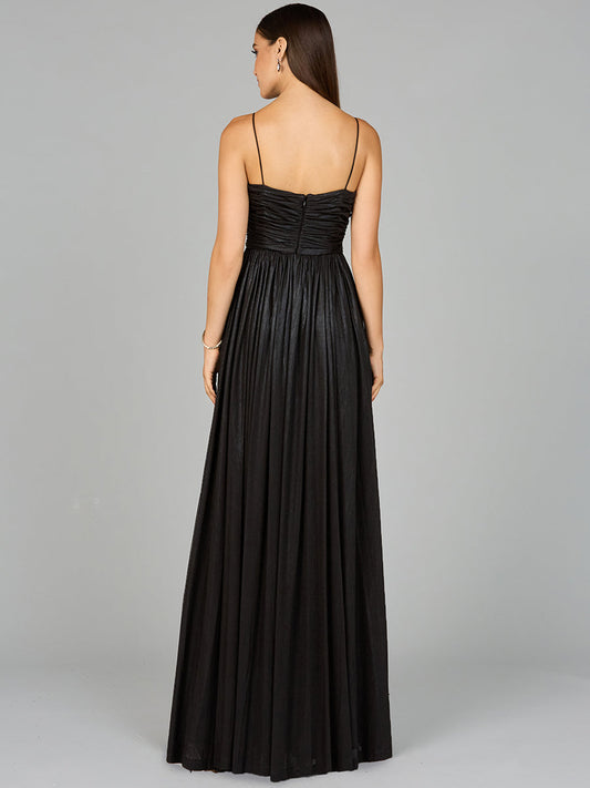 Stunning High Slit Metallic Jersey Dress - Free Shipping