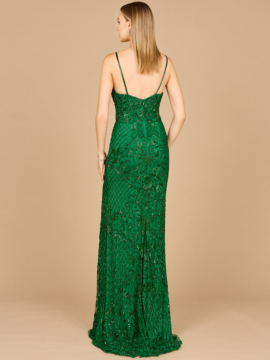 Stunning BodyCon V-Neck Beaded Gown - Free Shipping
