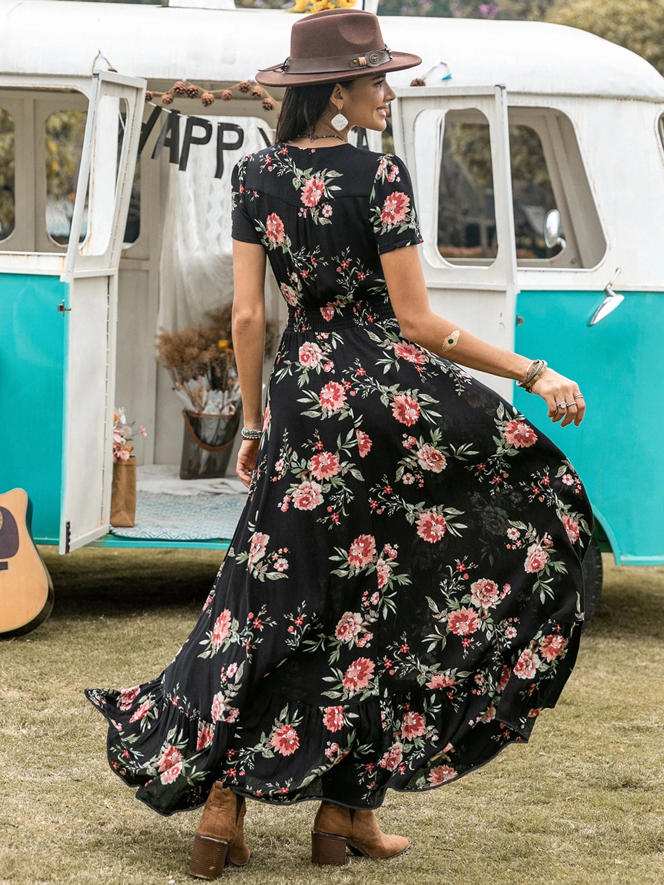 Trendy Floral Bohemian Maxi Dress - Perfect for Effortless Style