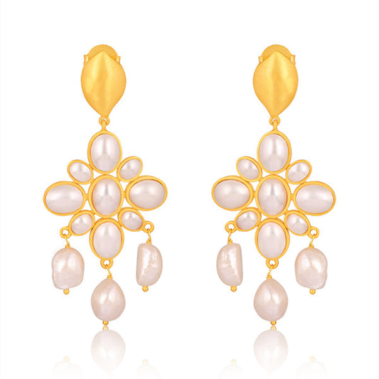 Swept Away Drop Pearl Earrings - Free Shippings