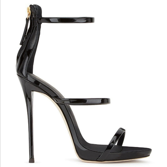 Fish Mouth Ankle Strap Stiletto High Heel - Free Shipping