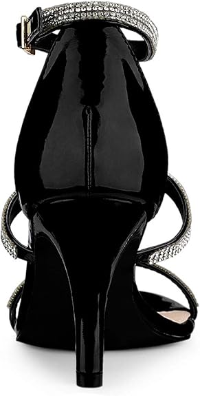 Glamorous Rhinestone Ankle T- Strap Open Toe Stiletto High Heels Sandals - Free Shipping