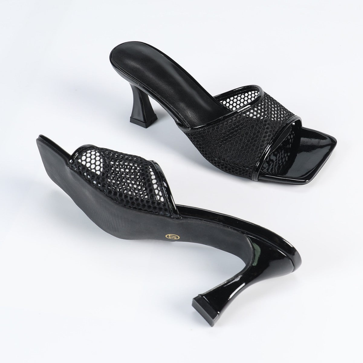 Plus Size Mesh High Heel Sandals Open Toe Square Toe - Free Shipping
