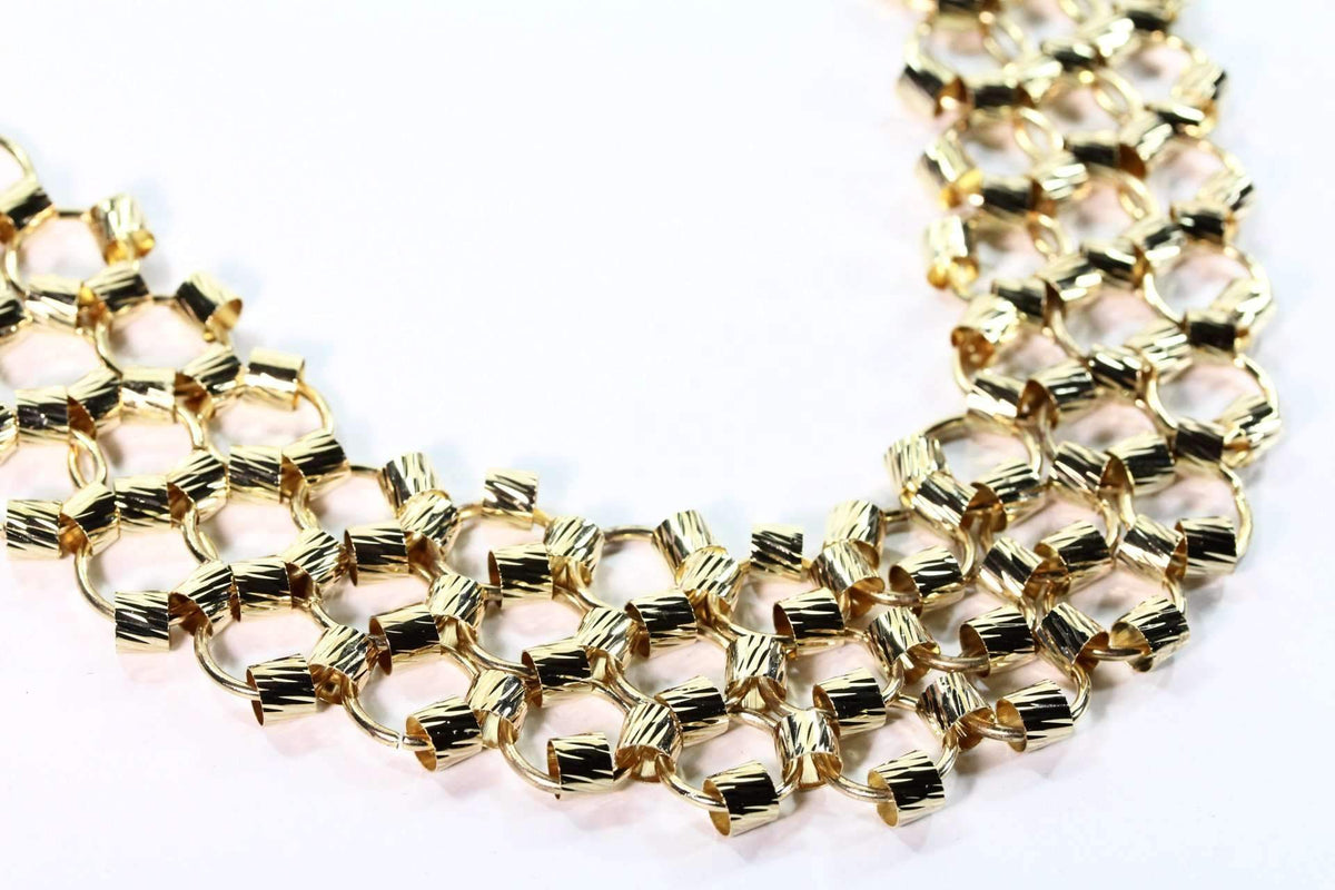 Honeycomb Gold Plated Necklace Pendant - Free Shipping