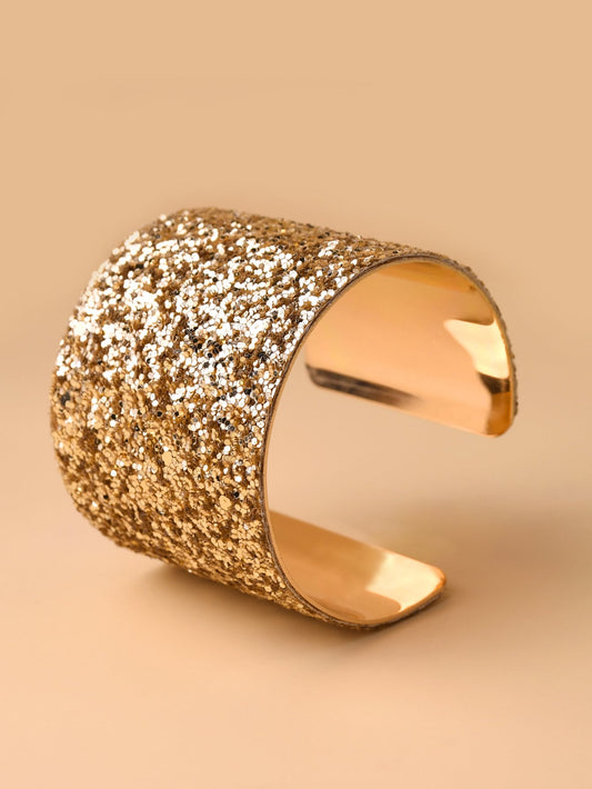 Sparkling Elegance: Glitter Wide Cuff Bracelet