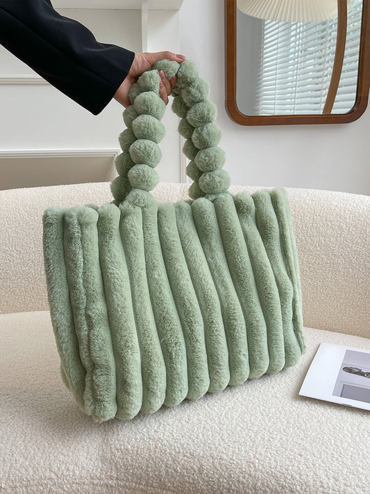 Cozy Chic: Soft Plush Minimalist Fluffy Tote Bag