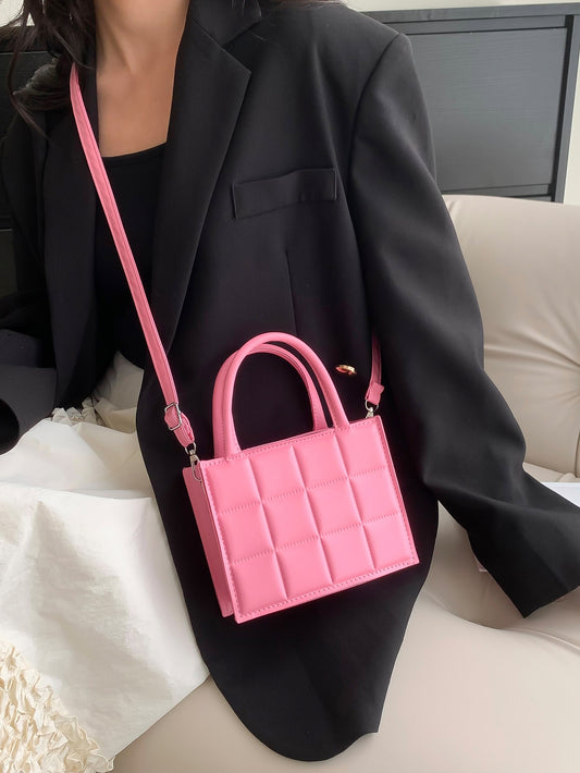 Colorful Elegance: Mini Rhombus Grid Handbag - Multi-functional Women's Shoulder Bag