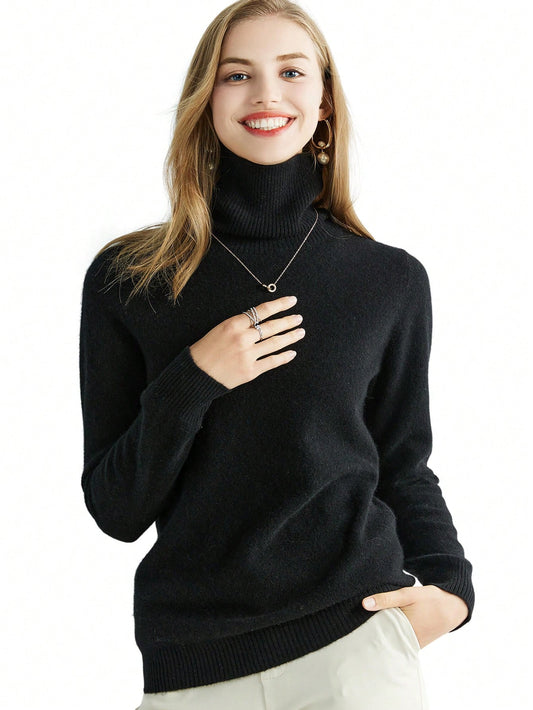 Stay Cozy in Style: 100% Merino Wool Knitted Turtle Neck Sweater, Perfect for Chilly Days