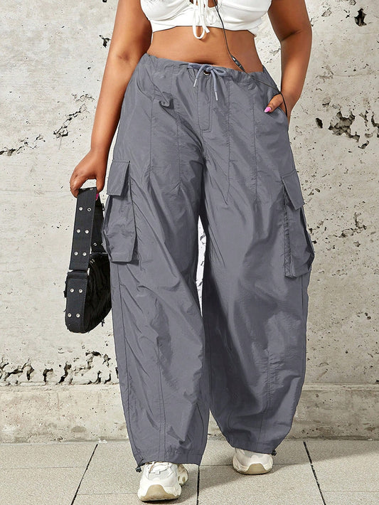Plus Size Parachute Cargo Pants with Drawstring Waist: Ultimate Style and Comfort