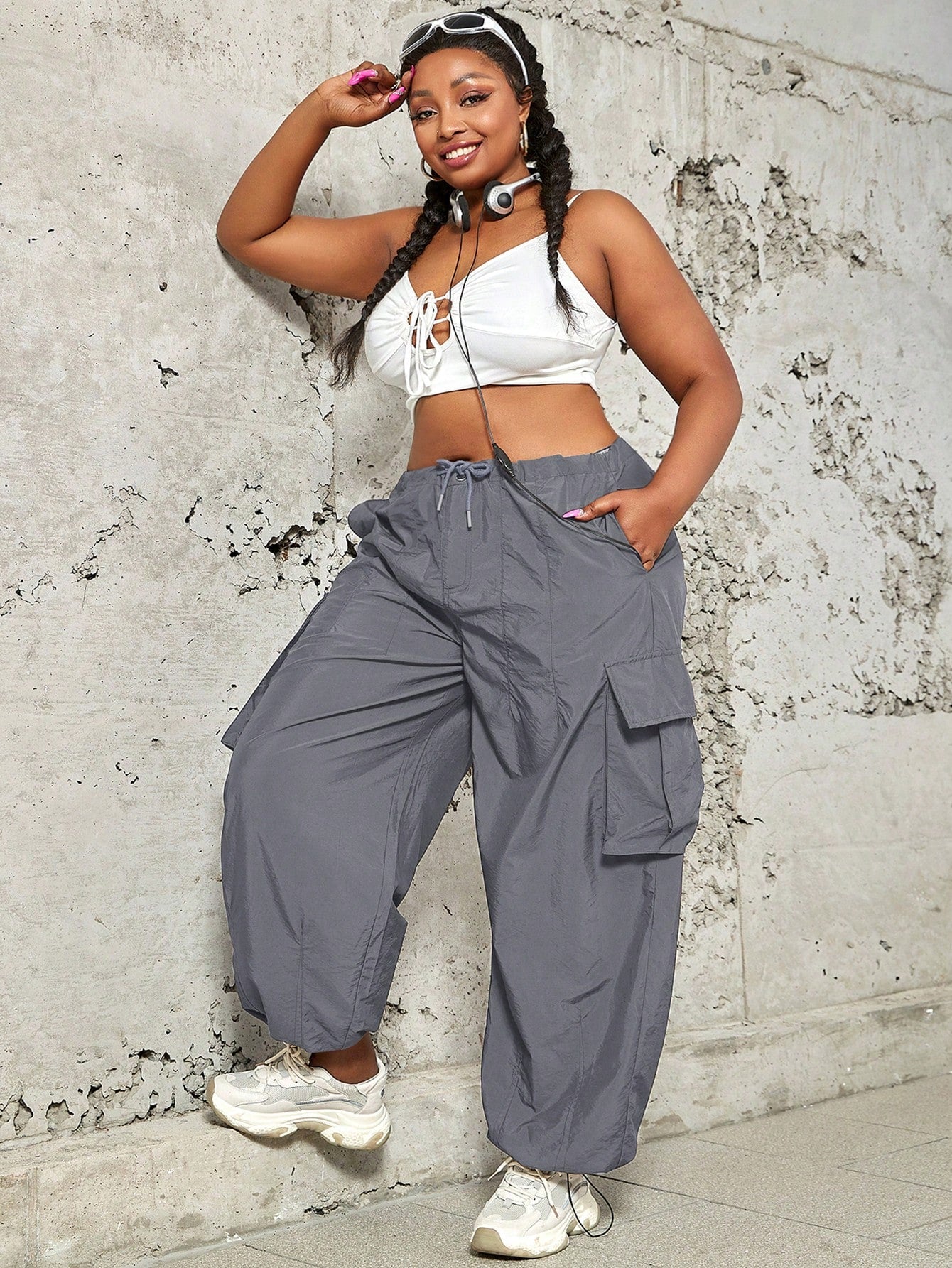 Plus Size Parachute Cargo Pants with Drawstring Waist: Ultimate Style and Comfort