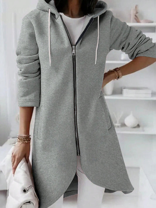 Warmth With Style: Women's Plus Size Hooded Long Jacket for a Cozy Season