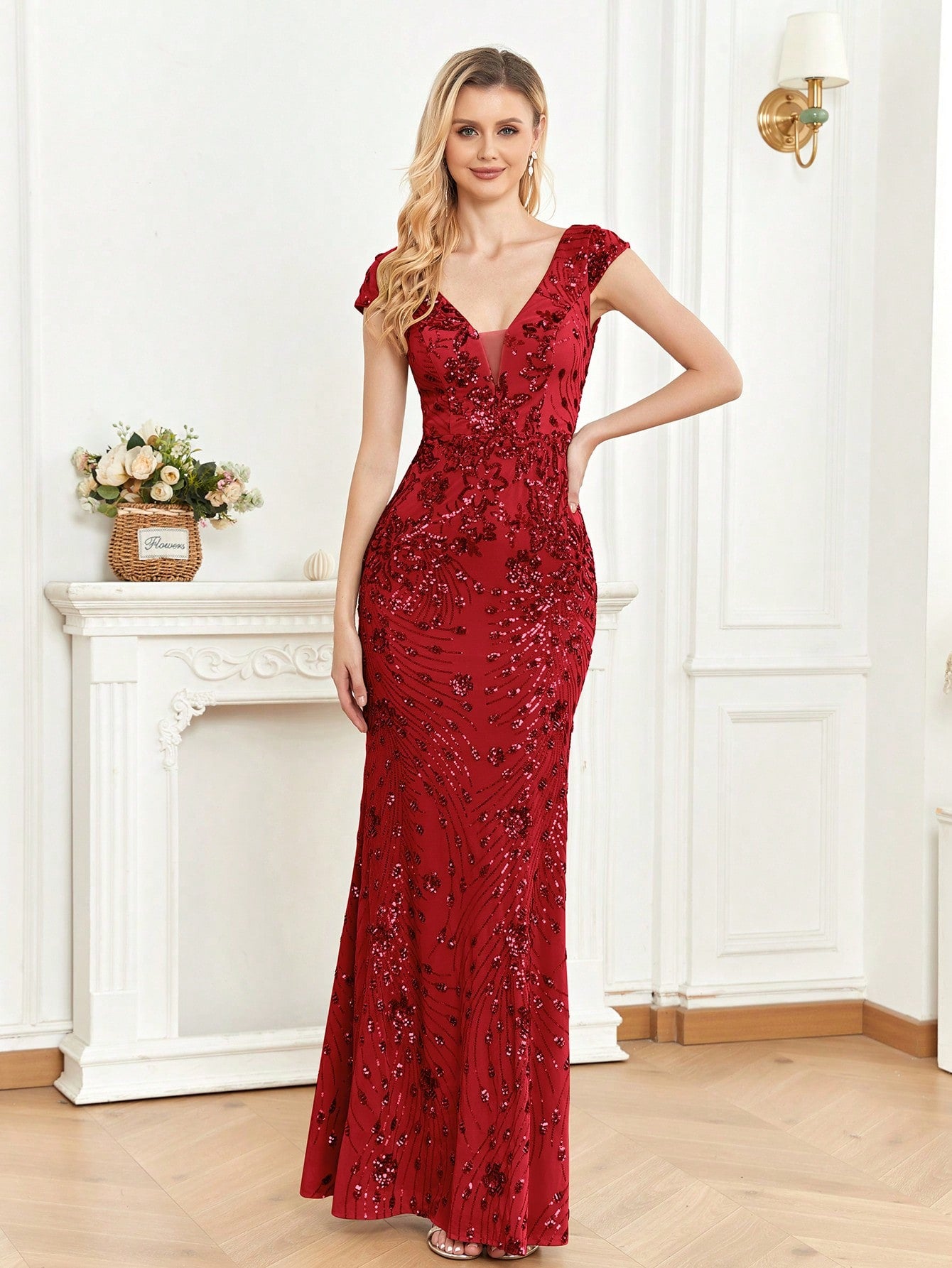 Luxurious Sequined Mermaid Dress for Gala and Formal Celebrations
