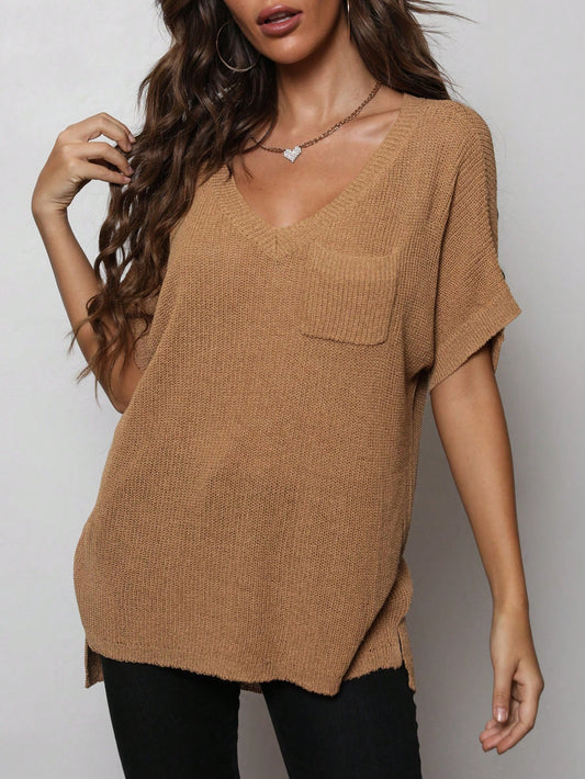 Batwing Sleeve Knit PocketTop: The Perfect Combination of Style and Comfort