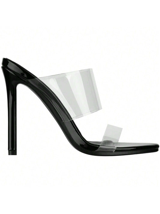 Stylish Clear Transparent Strap Pointed Toe Sandals Stiletto Heels-Free Shipping