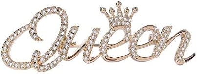Queen Crown Rhinestone Brooch - Luxury Bling Lapel Pin for Women, Fashion Jewelry Accessory