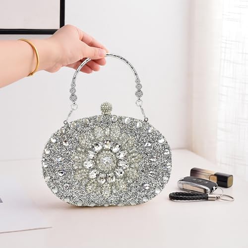 Luxurious Jewel-Tone Rhinestone Clutch Evening Bag: A Statement Clutch for Special Occasions