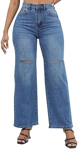 Stretchy Casual Distressed Skinny Jeans - Stylishly Ripped and Comfortable Denim Pants
