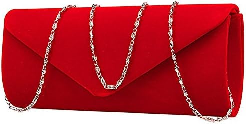 Elegant Velvet Clutch Purse: Sophisticated Classic Evening Bag with Detachable Chain