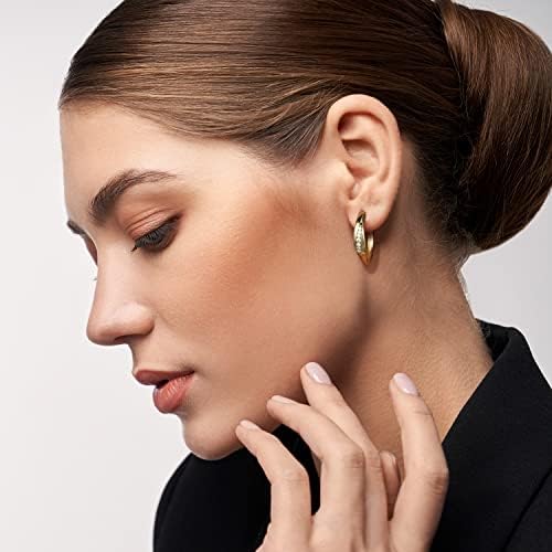 14K Gold Diamond Accent Hoop Earrings for Timeless Elegance: An Ideal Gift