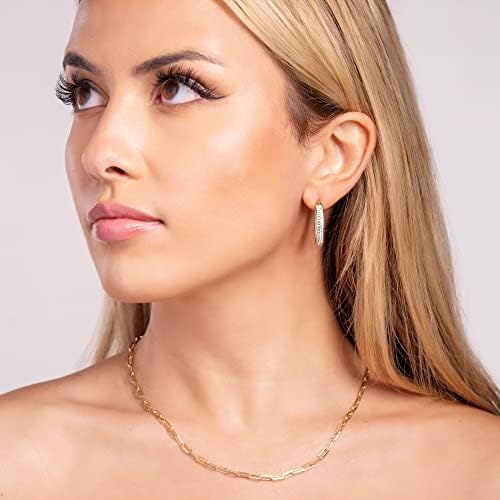 18K Gold Plated Inside Out Crystal Hoop Earrings