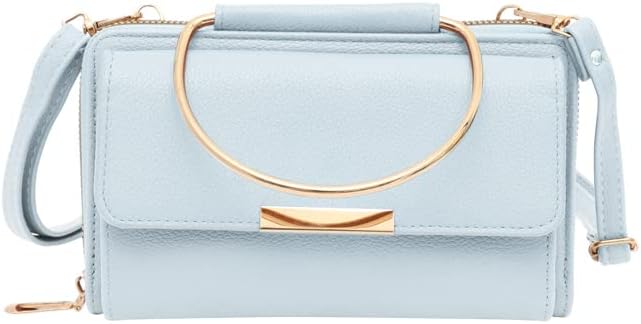 Chic Top Handle Wristlet Clutch Wallet: Compact Crossbody Phone Purse for On-the-Go Style