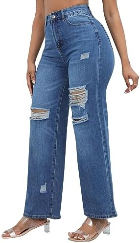 Stretchy Casual Distressed Skinny Jeans - Stylishly Ripped and Comfortable Denim Pants