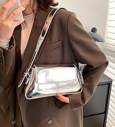 Chic Trendy Glossy Top Handle Shoulder Bag Satchel