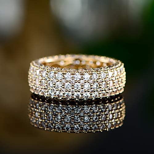 Women’s 18k Gold Plated Cubic Zirconia Wide Eternity Ring