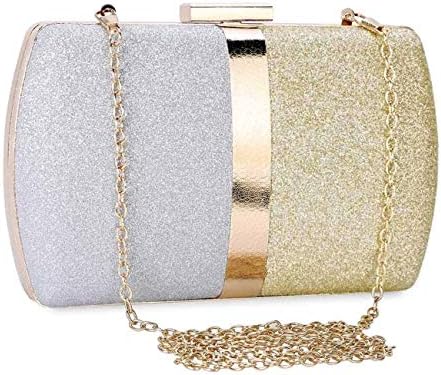 Elegant Three-Tone Glitter Clutch Handbag: Perfect Prom, Weddings and Evening Galas
