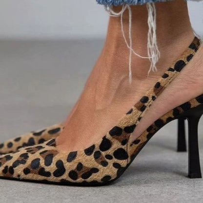 Elegant Pointed Toe Satin Slip-On High Heels with Buckle - Free Shipping