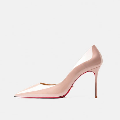 Sophisticated Patent Leather Pointed Toe Stiletto Heels - Free Shipping