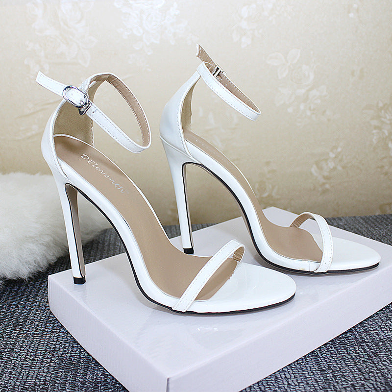 Fish Mouth Buckle High Heel Open-Toe Stiletto High Heels - Free Shipping