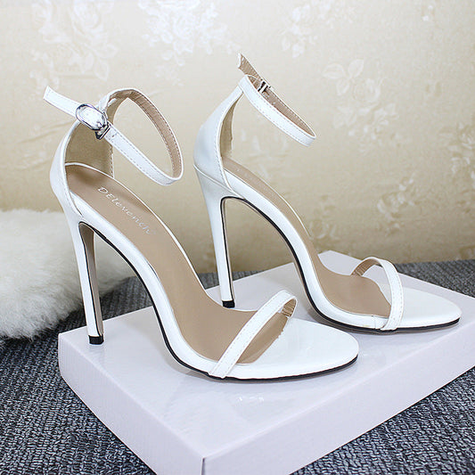 Fish Mouth Buckle High Heel Open-Toe Stiletto High Heels - Free Shipping