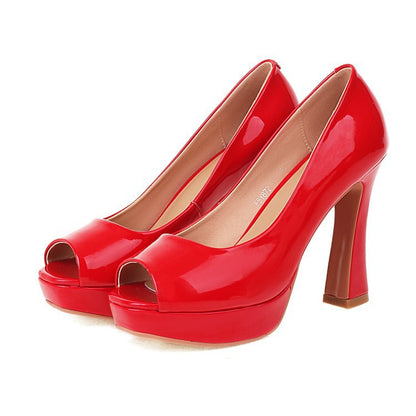 Stylish Peep-Toe Slip-On High Heels Shoes - Free Shipping