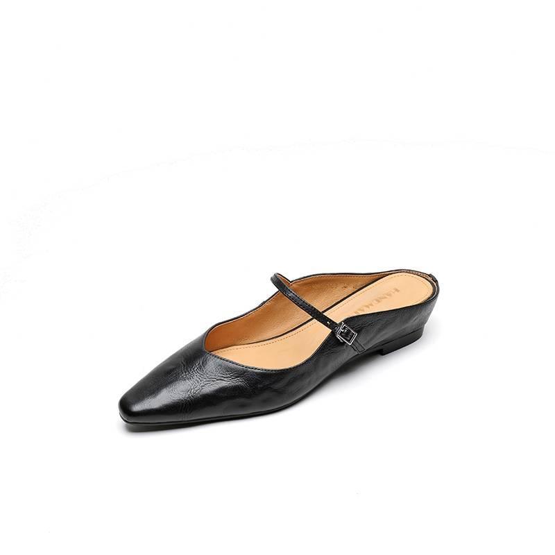 Retro Leather Cowhide Slingback Platform Sandals - Free Shipping