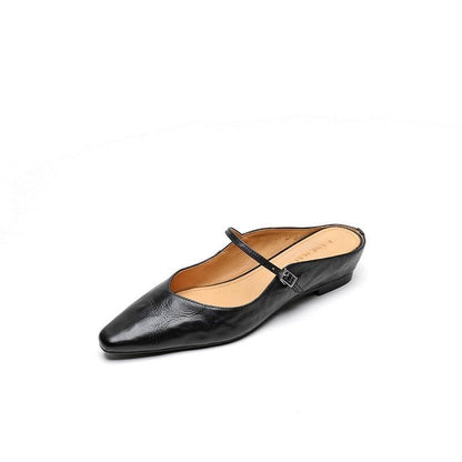 Retro Leather Cowhide Slingback Platform Sandals - Free Shipping