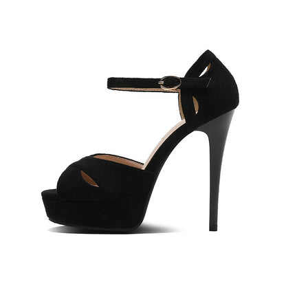 Peep Toe Stiletto High Heels - Free Shipping